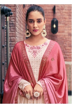 Chiku Georgette Mirror Work Embroidered Festive Wear Salwar Kameez