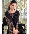 Dark Blue Georgette Embroidered Festive Wear Salwar Kameez