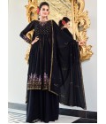 Dark Blue Georgette Embroidered Festive Wear Salwar Kameez