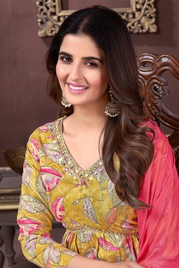 Green Rayon Handwork Casual Wear Salwar Kameez