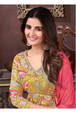 Green Rayon Handwork Casual Wear Salwar Kameez