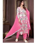 Pink Rayon Handwork Casual Salwar Kameez