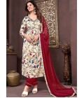 Maroon Rayon Handwork Casual Salwar Kameez