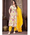 Elegant Yellow Rayon Handwork Casual Salwar Kameez for Effortless Style