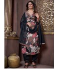 Chic Black Rayon Handwork Casual Salwar Kameez For Effortless Glam