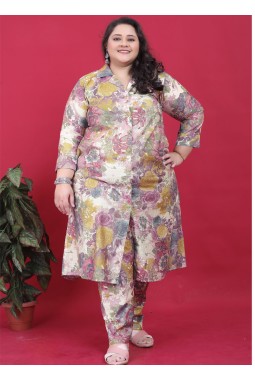 Multi Color Premium Vertical Printed Big Size Co-Ord Sets