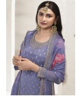 Lavender Viscose Chinon Zari Work Salwar Plazzo Set