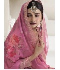 Pink Viscose Chinon Sequins Salwar Plazzo Set