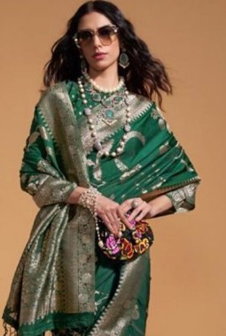 Rama Pure Georgette Handloom Weaving Silk Designer Saree