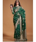 Rama Pure Georgette Handloom Weaving Silk Designer Saree