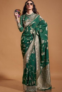 Rama Pure Georgette Handloom Weaving Silk Designer Saree