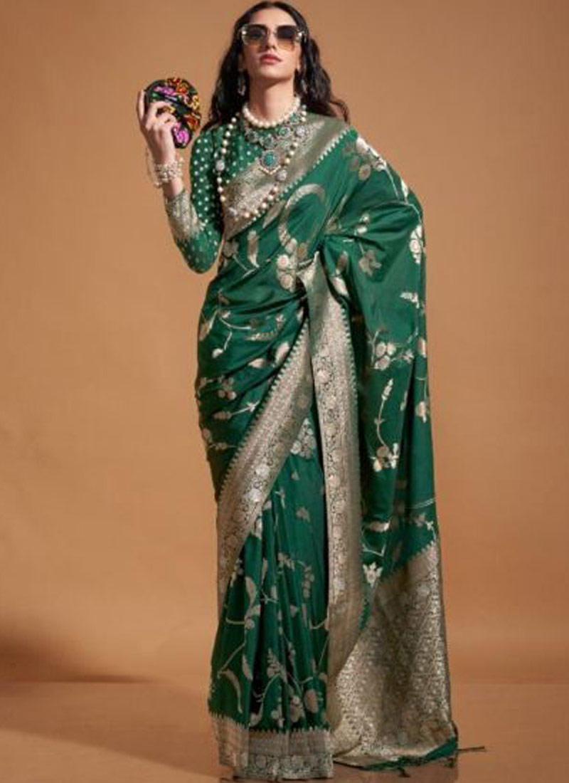 Rama Pure Georgette Handloom Weaving Silk Designer Saree