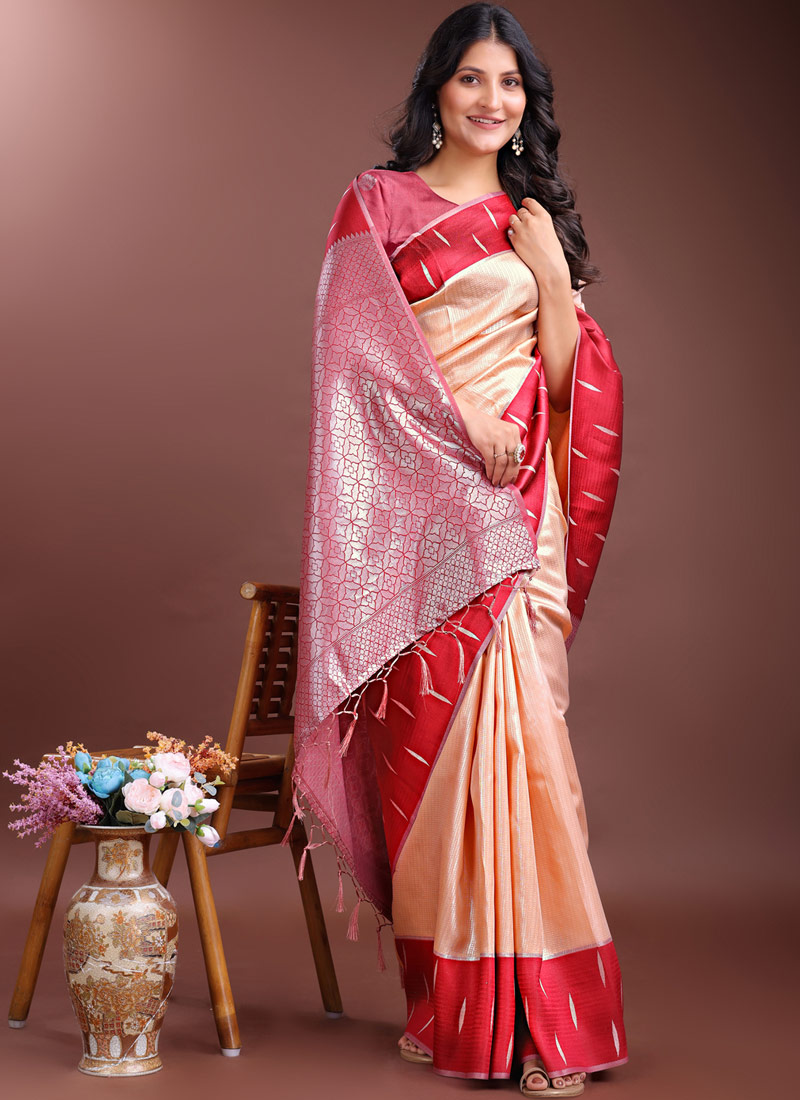 Orange Silk Designer Saree Orange Silk Designer Saree