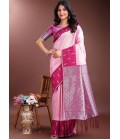 Pink Silk Designer Saree Pink Silk Designer Saree