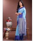 Sky Blue Silk Designer Saree Sky Blue Silk Designer Saree