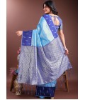 Sky Blue Silk Designer Saree Sky Blue Silk Designer Saree