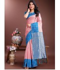 Peach Silk Designer Saree Peach Silk Designer Saree