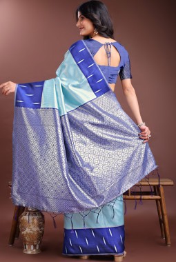 Sea Green Silk Designer Saree