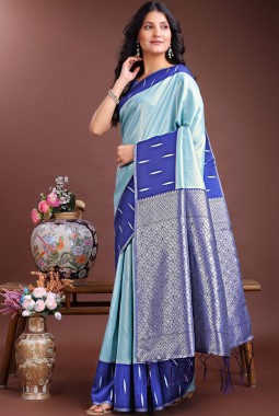 Sea Green Silk Designer Saree