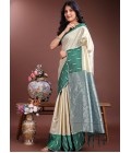 Cream Silk Designer Saree Cream Silk Designer Saree