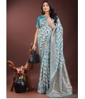 Sea Green Linen Cotton Designer Wear Saree Sea Green Linen Cotton Designer Wear Saree