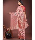 Red Linen Cotton Designer Wear Saree Red Linen Cotton Designer Wear Saree