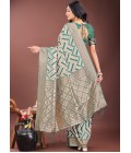 Green Linen Cotton Designer Wear Saree Green Linen Cotton Designer Wear Saree