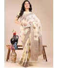 Cream Cotton Daily Wear Saree Cream Cotton Daily Wear Saree