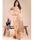 Peach Cotton Daily Wear Saree Peach Cotton Daily Wear Saree