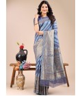 Blue Cotton Daily Wear Saree Blue Cotton Daily Wear Saree