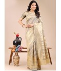 Cream Cotton Daily Wear Saree Cream Cotton Daily Wear Saree