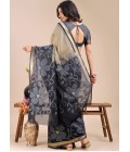 Cream And Black Cotton Daily Wear Saree Cream And Black Cotton Daily Wear Saree