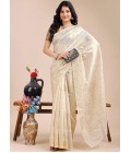 Off White Cotton Daily Wear Saree Off White Cotton Daily Wear Saree