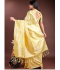 Yellow Linen Cotton Designer Saree Yellow Linen Cotton Designer Saree