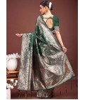 Dark Green Banarasi Silk Wedding Saree Dark Green Banarasi Silk Wedding Saree