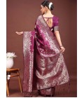 Purple Banarasi Silk Wedding Saree Purple Banarasi Silk Wedding Saree