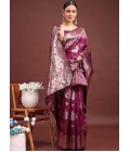 Purple Banarasi Silk Wedding Saree Purple Banarasi Silk Wedding Saree