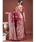 Maroon Banarasi Silk Wedding Saree Maroon Banarasi Silk Wedding Saree