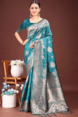 Sea Green Banarasi Silk Wedding Saree