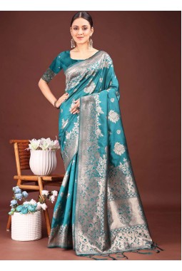 Sea Green Banarasi Silk Wedding Saree