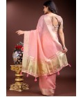 Pink Cotton Ready To Wear Saree Pink Cotton Ready To Wear Saree