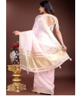 Light Pink Cotton Ready To Wear Saree Light Pink Cotton Ready To Wear Saree