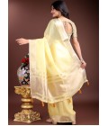 Yellow Cotton Ready To Wear Saree Yellow Cotton Ready To Wear Saree