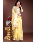 Yellow Cotton Ready To Wear Saree Yellow Cotton Ready To Wear Saree