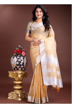 Yellow Organza Haldi Wear Saree