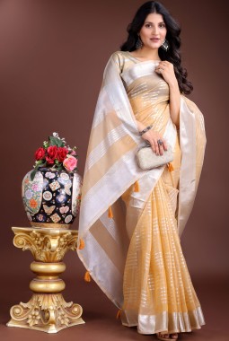 Yellow Organza Haldi Wear Saree