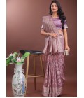 Purple Linen Cotton Designer Saree Purple Linen Cotton Designer Saree