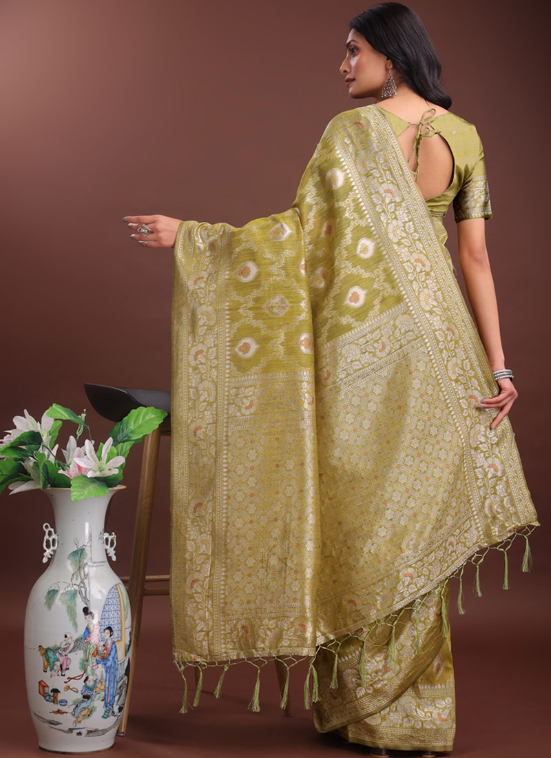 Mustard Linen Cotton Designer Saree Mustard Linen Cotton Designer Saree