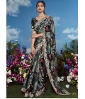 Black Brasso Heavy Embroidered Festival Wear Saree