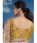 Mustard Brasso Embroidered Festival Wear Saree